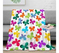 Trèfle Coloré 3D Printed Plaid Microfibre Décoration Maison Lucky Clover Throw Blanket Canapé Chambre Adulte 80×90(200x230cm)