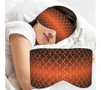 Trèfle doré sur fond orange brûlé, Masque de sommeil pour la maison, les voyages et le travail posté, couvrant entièrement les yeux et bloquant la lumière