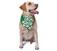 Trèfle du Drapeau Irlandais Serviettes Triangle pour Animaux Lavable Bandanas Chien Chats Polyester Bavoir Bandana Triangulaire pour Animal Petite, Moyenne Et Grande Taille