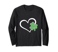Trèfle Irlandais en Forme de cœur pour la Saint-Patrick Manche Longue