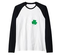 Trèfle Irlandais en Forme de cœur pour la Saint-Patrick Manche Raglan