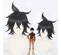 Trèfle noir Yuno Cosplay perruques court noir résistant à la chaleur synthétique cheveux Perucas Anime Costume jeu de rôle perruque 346A