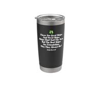 Trèfle porte-bonheur avec citation de l'amitié irlandaise Saint Patrick Gobelet isotherme en acier inoxydable double paroi