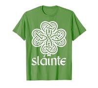 Trèfle Slainte St Patrick avec nœud celtique Vert T-Shirt