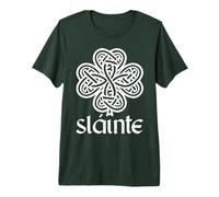 Trèfle Slainte St Patrick avec nœud Celtique Vert T-Shirt Haut de Gamme