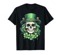 Trèfle tête de mort St Patrick pour femme T-Shirt