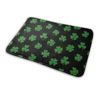 Trèfle Vert De La Saint-Patrick, Herbe À Feuilles Noires Tapis De Douche Anti-Salissures Tapis De Bain Durable Paillasson D'Entree pour Chambre Salon Cuisine 40X60Cm