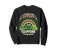 Trèfles Les Plus Mignons dans Patch Teacher Boho Leopard Arc-en-Ciel Sweatshirt