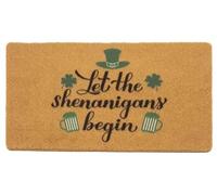 Trèfles Verts Saint-Patrick Que Les Manigances Commencent Faux Paillasson Ramasse La Saleté Tapis De Porte Durable Paillasson Exterieur pour Balcon Extérieur Chambre 40 X 60Cm
