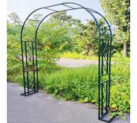 Treillis à roses en métal galvanisé robuste 140-340 cm Support de jardin réglable pour plantes grimpantes Vert 260 x 230 x 40 cm Idéal pour rosiers et vignes