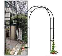 Treillis Arche de Rosier Résistant aux Intempéries Arche de Jardin en Fer Noir Solide pour Plantes Grimpantes Parfaite pour Jardin Extérieur Décoration Mariage,180×220×40cm
