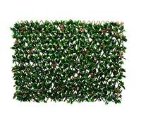 Treillis Artificiel en Saule Vert Extensible avec Feuilles Vertes et Rouges (1 m x 2 m) - Résistant aux UV