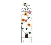 Treillis avec Bain d'oiseaux pour Jardin Extérieur, Mangeoire à Oiseaux avec Fleurs, Support à Flore pour Rose Grimpante, Décoration de Pelouse pour Amateurs d'oiseaux et Jardiniers