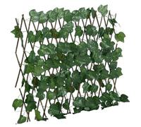 Treillis avec feuilles de vigne artificielles, extensible, 190 x 60 cm, construction en bois robuste, brise-vue pour mur de jardin, clôture extérieure facile d'entretien