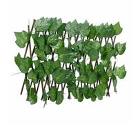 Treillis avec feuilles de vigne artificielles, extensible, vert, 180 x 20 cm, en bois PVC, brise-vue, pour mur de jardin, balcon, terrasse, montage facile