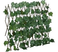 Treillis avec feuilles de vigne artificielles extensible vert 190x60 cm
