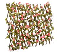 Treillis avec lierre artificiel extensible, rose foncé, 180 x 60 cm, brise-vue pour jardin, balcon et terrasse, construction en bois robuste, facile d'entretien
