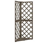 Bois de Sapin Massif Treillis d'Angle Gris Support de Plantes Grimpants vidaXL