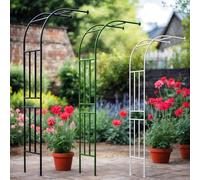 Treillis D'arche De Jardin, Arche De Mariage en Métal Demi-côté, Arches Plante Grimpante Exterieur, Utilisée dans Pelouse Cour Et Un Événement De Fête Decoration(Noir,W 150 x H 240 cm)
