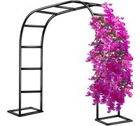 Treillis d'arche de jardin en acier durable, arche de mariage en plein air épaisse pour plantes grimpantes, décoration de pelouse (noir, H 2,2 m x l 3,5 m)