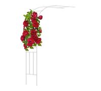 Treillis d'arche de jardin en métal blanc pour plantes grimpantes, pergola extérieure pour décoration de terrasse, tonnelle de mariage, réglable 60-300 cm, largeur 60 cm x hauteur 240 cm