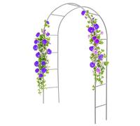 Treillis d'arche de jardin en métal - Cadre en acier de 1,40 m à 3 m de large pour mariages et fêtes - Support de plantes grimpantes pour la gloire du matin et la glycine - Design blanc élégant (l