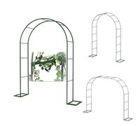 Treillis d'arche de jardin en métal de 2,3 m pour plantes grimpantes - Pergola tubulaire robuste - Support de rose vert 300 x 220 cm - Parfait pour la décoration de jardin