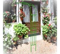 Treillis d'arche de jardin en métal de 2,4 m en acier robuste pour plantes grimpantes, tonnelle murale, décoration de mariage, cadre de support de terrasse (vert, 90 x 240 cm)