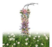 Treillis d'arche de jardin en métal noir pour plantes grimpantes - Tonnelle de mariage extérieure décorative pour patio et arrière-cour Design demi-côté (l 260 x H 240 cm)