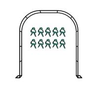 Treillis d'arche de jardin en métal pour plantes grimpantes - Grande pergola d'extérieur avec 10 clips de support pour plantes, décoration d'arche de mariage tubulaire noir (4 x 2,5 x 0,4 m)