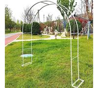 Treillis d'arche de jardin en métal pour plantes grimpantes, pergola résistante aux intempéries, tonnelle en fer pour décoration extérieure, 140 x 230 cm, structure de jardin blanche