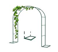 Treillis d'arche de jardin en métal pour plantes grimpantes, tonnelle de cérémonie de mariage en plein air, toile de fond pour fête intérieure, vert, 1,8 x 2,3 m, parfait pour les événements et la