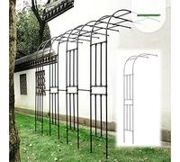 Treillis d'arche de jardin en métal pour rosiers grimpants, vignes de 2,5 m de haut, support d'arche blanc, facile à assembler, kit de demi-arche pour plantes d'extérieur