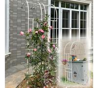 Treillis d'arche de jardin en métal résistant aux intempéries pour plantes grimpantes - Demi arche latérale - 4 tailles (l x H x H) : 12 x 18 cm - Finition blanche élégante