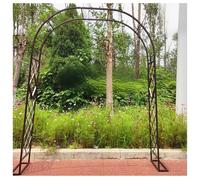 Treillis d'arche de jardin en métal robuste pour plantes grimpantes, pergola résistante aux intempéries, structure de support extérieure, 1,4 m x 2,7 m (marron) - Parfait pour la décoration de jardin