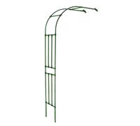 Treillis d'arche de jardin en métal - Support de plantes grimpantes d'extérieur de 2,6 m pour roses et concombres - Pergola noire antirouille pour décoration de maison et cour - Design demi-côté (l 60