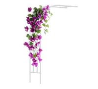 Treillis d'arche de jardin pour plantes grimpantes - Arche semi-arquée en métal - Support robuste pour roses et vignes, décoration de mariage en plein air - Blanc - 0,9 m x 2,4 m