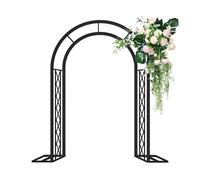 Treillis d'arche de jardin pour plantes grimpantes en plein air, toile de fond pour décorations de fête, cadre de support de vigne de rose avec base, résistant aux intempéries, 230 cm de haut (noir