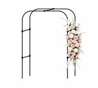 Treillis d'arche en Fer forgé Noir de 7,2 Pieds de Large x 6,0 Pieds de Haut for vignes grimpantes, Roses de Jardin, clématites, Raisins et Supports de légumes d'extérieur.(120 * 235cm)
