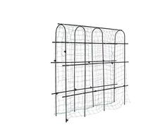 Treillis de concombre en métal en forme de U pour jardin surélevé, arche de support pour plantes grimpantes en plein air avec filet, idéal pour les légumes, les pois et les vignes de fruits - Noir