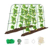 Treillis de Concombre pour Plate-Bande surélevée, Arche de Jardin en Forme de U pour Plantes grimpantes, Treillis à légumes en métal, Support Amovible pour tomates, courges et courges 165 x 122 cm