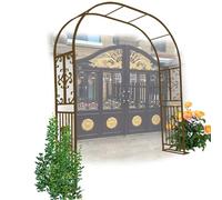 Treillis de jardin, arche en métal, robuste, tonnelle pour diverses plantes grimpantes, facile à monter, stable, 2,6 m x 2,3 m (l x H), 3,0 x 2,3 m, l 3,4 x H 2,3 m (marron, l (2,6 m)