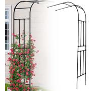 Treillis de jardin arqué en métal de 40 m pour roses grimpantes, largeur réglable 60 cm-240 cm, tuyau galvanisé de 20 mm, parfait pour la décoration et le soutien du jardin