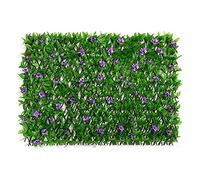 Treillis De Jardin avec Feuilles Artificielles,40x200cm Mur De Haie,Clôture D'intimité Extensible, Haie Feuillage Artificiel avec Fleur,Panneaux De Treillis De Jardin avec Feuilles