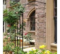 Treillis de jardin en acier robuste - Arche murale de mariage pour plantes grimpantes, support, demi-arche latérale en métal (180 x 240 x 40 cm)