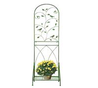 Treillis de jardin en fer de 180 cm de haut pour plantes grimpantes - Base en rotin - Décoration extérieure pour pelouse et jardin - Disponible en vert et blanc - Parfait pour le jardinage vertical