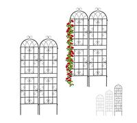 Treillis de Jardin en Lot de 4, métal, à Planter, tuteur pour Plantes grimpantes,HxLxP : 220 x 52 x 1,5 cm, Noir