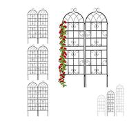 Treillis de Jardin en Lot de 8, métal, à Planter, tuteur pour Plantes grimpantes, 180 x 52 x 1,5 cm, Noir