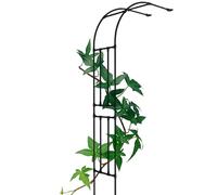 Treillis de jardin en métal robuste pour plantes grimpantes - Treillis demi-arche de 2,3 m pour roses d'extérieur, tomates cerises, pois, plantes en pot - Support pour la croissance du jardin