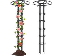 Treillis de jardin en métal - Tour obélisque - 210 cm - Cage de support pour plantes grimpantes et roses - Design parapluie robuste - Parfait pour la décoration de jardin